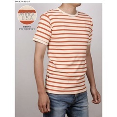 【新品】AVIREX U.S.A. オレンジボーダー Tシャツ ...