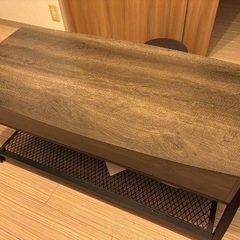美品 昇降式 ローテーブル リビングテーブル ダークグレーの画像