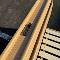 【ジモティ限定特価】 【ニトリ】 セミダブルベッド フレーム＆マットレスセット 収納・照明・コンセント付 N0753Gの画像