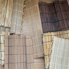 竹、簾の敷物
