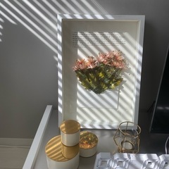 Francfranc 非売品 ピンクの造花アート お洒落アートボードの画像