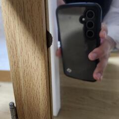 【新規募集終了🙇‍♂️】ミラー付きストッカー（木目ホワイト） 全身鏡付き収納キャビネットの画像