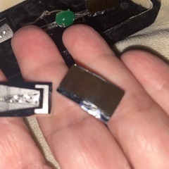 未使用品　翡翠タイピン　カフス2点セットで！の画像