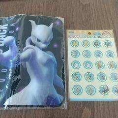 ポケモンミニタオル、シール、カラフルピーチクリアポスター