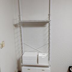 突っ張り壁面収納ワードローブNポルダ(ホワイトウォッシュ)の画像