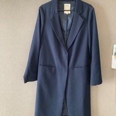 スプリングコート　チェスターコート　ネイビー　レディース