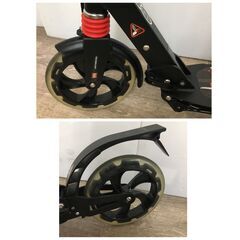 5/24 終 URBAN SCOOTER アーバンスクーター 折りたたみ式 キックボード ブラック×レッド 25c菊TKの画像