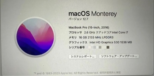 【美品】MacBook Pro/256GB