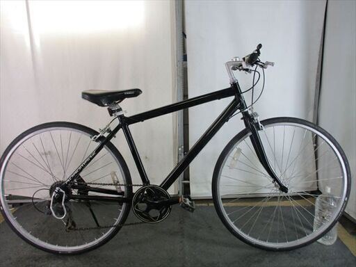 E149★　12800円★整備済み スポーツ中古自転車 【クロスバイク　黒　アルミフレーム　46㎝】