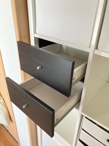 IKEA KALLAXカラックスインサートボックス引き出し2段　黒3個セット(新品未使用2個+USED1個)　