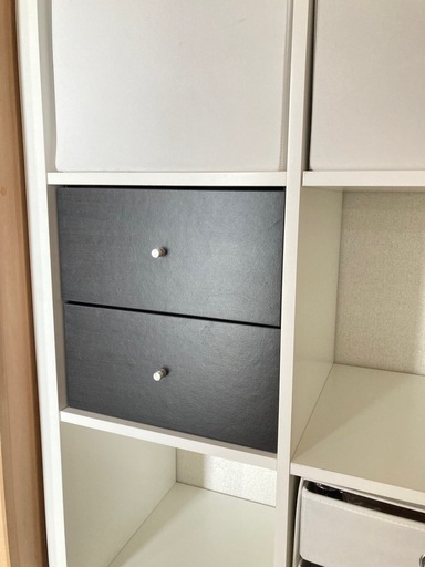 IKEA KALLAXカラックスインサートボックス引き出し2段　黒3個セット(新品未使用2個+USED1個)　