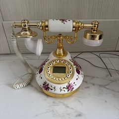 アンティーク電話 花柄