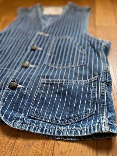 シュガーケーン 古着　9oz. ウォバッシュ ストライプ ワーク ベスト