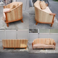 0円　即日引き渡し可 富士ファニチャー　3Pソファ　差し上げます。　ロココ　クラシックの画像