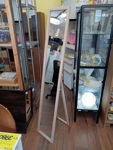 不二貿易　スタンドミラー　木製　サイズ（約）幅２７×奥３９×高１４７．５　　■近隣配送無料 買取GO‼　栄和店