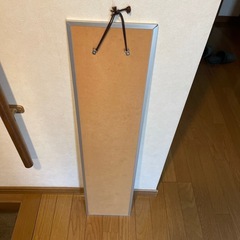 シルバーフレーム　壁かけ姿見　鏡の画像