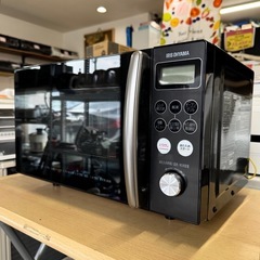【超美品‼️】アイリスオーヤマ 2021年製 15Lオーブンレンジ ヘルツフリー 1270W ブラック♪の画像