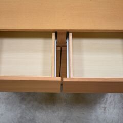 【ヤ取】≪zyt2010ジ≫ 良品計画 オーク材 キャビネット 木製扉 幅80cm 高さ83cm ② 引き出し付き/観音開き/無印良品/MUJI/中古家具/宮城県仙台市 70303-02 の画像