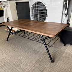 【超美品‼️】定価4,990円♪ ニトリ 90cm幅折りたたみテーブル センターテーブル ミドルブラウン♪の画像