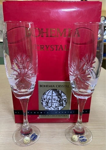7C20③】ボヘミアクリスタル ペアグラス