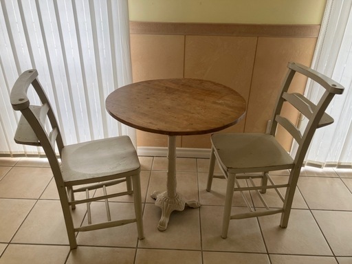 アンティーク　イギリス　テーブル　チャーチチェア　セット