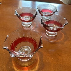 レトロ　ガラス　食器　パフェ　4個セット