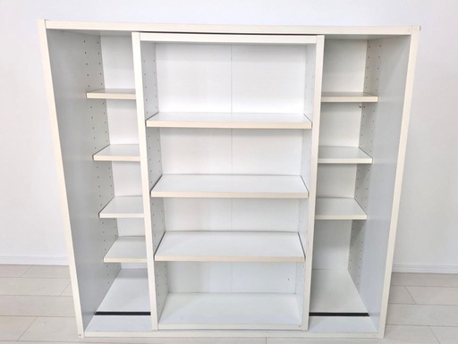 【中古】本棚★大容量‼︎可動棚スライド式