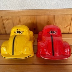 【昭和レトロ】ビートル型　貯金箱　2つセット　　　