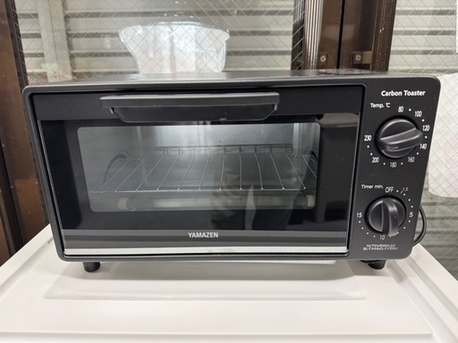 [山善] カーボン トースター オーブントースター 一人暮らし 二人暮らし 2枚焼き 「トーストが90秒で完成」 温度調節 タイマー機能 1200W 受け皿付き ブラック YTSC-C120 2023年製 No2981