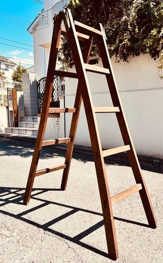 ヴィンテージ_ハシゴ_脚立_ラダー_木製_アンティーク