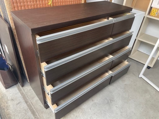16番 ダークブラウン 8段チェスト配送料コミコミ❗️ チェスト ダーク