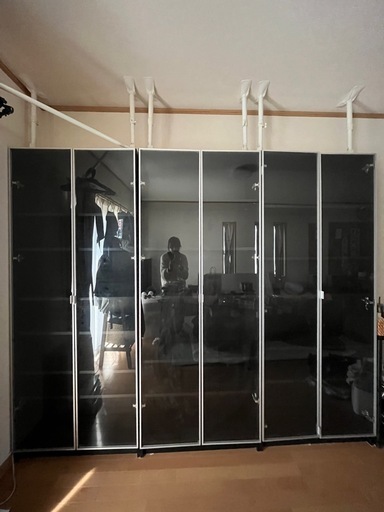 IKEAビリー書棚、飾り用棚、ガラス扉