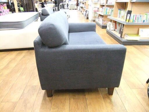 ② 2人掛け ソファ 布製 INTERIOR CENTER 長椅子 ソファー ２P ネイビー ファブリック 札幌市厚別区 厚別店