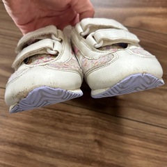 アシックス　スクスク　キッズ　シューズ　スニーカー　花柄　女の子　の画像