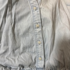淡い水色 デニム風ワンピースの画像