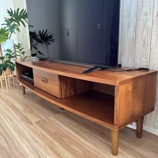 お値下げ‼️木製テレビボード ウォールナットカラー　シンプルモダン