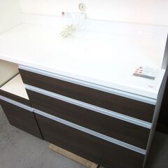 パモウナ 食器棚 キッチンボード キッチン棚 キッチン収納 キッチン家具 ハイカウンター ダイニングボード レンジボード 幅120㎝×奥行50㎝×高さ197.5㎝ 配達可の画像