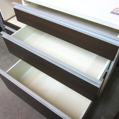パモウナ 食器棚 キッチンボード キッチン棚 キッチン収納 キッチン家具 ハイカウンター ダイニングボード レンジボード 幅120㎝×奥行50㎝×高さ197.5㎝ 配達可の画像