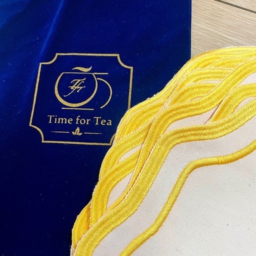 新品 - Time for Teaサークルモデル キャンバスプレースマット8枚 新品 - Time for Tea サークルモデル キャンバスプレースマット8