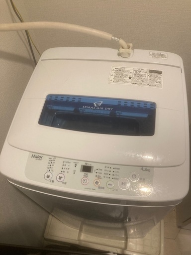 Haier  JW-K42-Mwhite  4.2kg  ＊3/22か23か26にお渡しできる方へこちらのお値段でお譲りです　＊冷蔵庫も一緒も大丈夫です