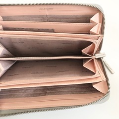 M【中古品】JILLSTUARTジルスチュアート レザー ラウンドファスナー 長財布 レディース 大容量　Ｌ字ファスナー ブルー×ピンク 小銭入れの画像