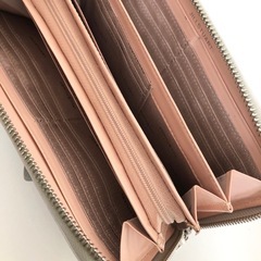 M【中古品】JILLSTUARTジルスチュアート レザー ラウンドファスナー 長財布 レディース 大容量　Ｌ字ファスナー ブルー×ピンク 小銭入れの画像