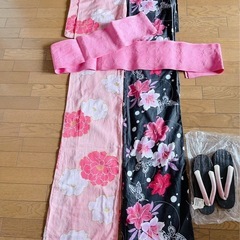 浴衣2枚　帯　下駄　4点セット