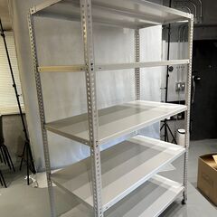 100kg／段！組立簡単らくらくラック 高さ1800×棚板5枚（...