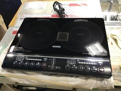 YAMAZEN   2口IHコンロ　2021年製　中古品