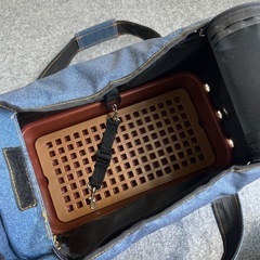  ウサちゃん用トレー付きおでかけバッグ　デニムブルーの画像
