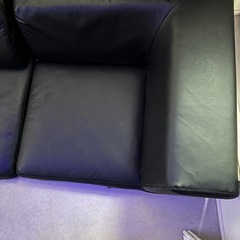 リコメン堂 ソファ 3人掛け 北欧 おしゃれ リクライニング こたつ使用可 フロアソファ ブラック PVCの画像