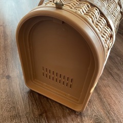ペットキャリー 30×20×40cm キャリア I Love pets ボンビアルコン 手編みケージ の画像