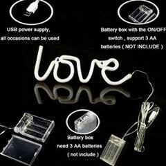 ネオンラブサインライト LED ラブ 装飾用 ランプアート LOVE 暖かい白の画像
