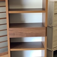 リサイクルサービス八光】幅34㎝ 萩原 回転ラック(ブラウン) MUD-7181BR